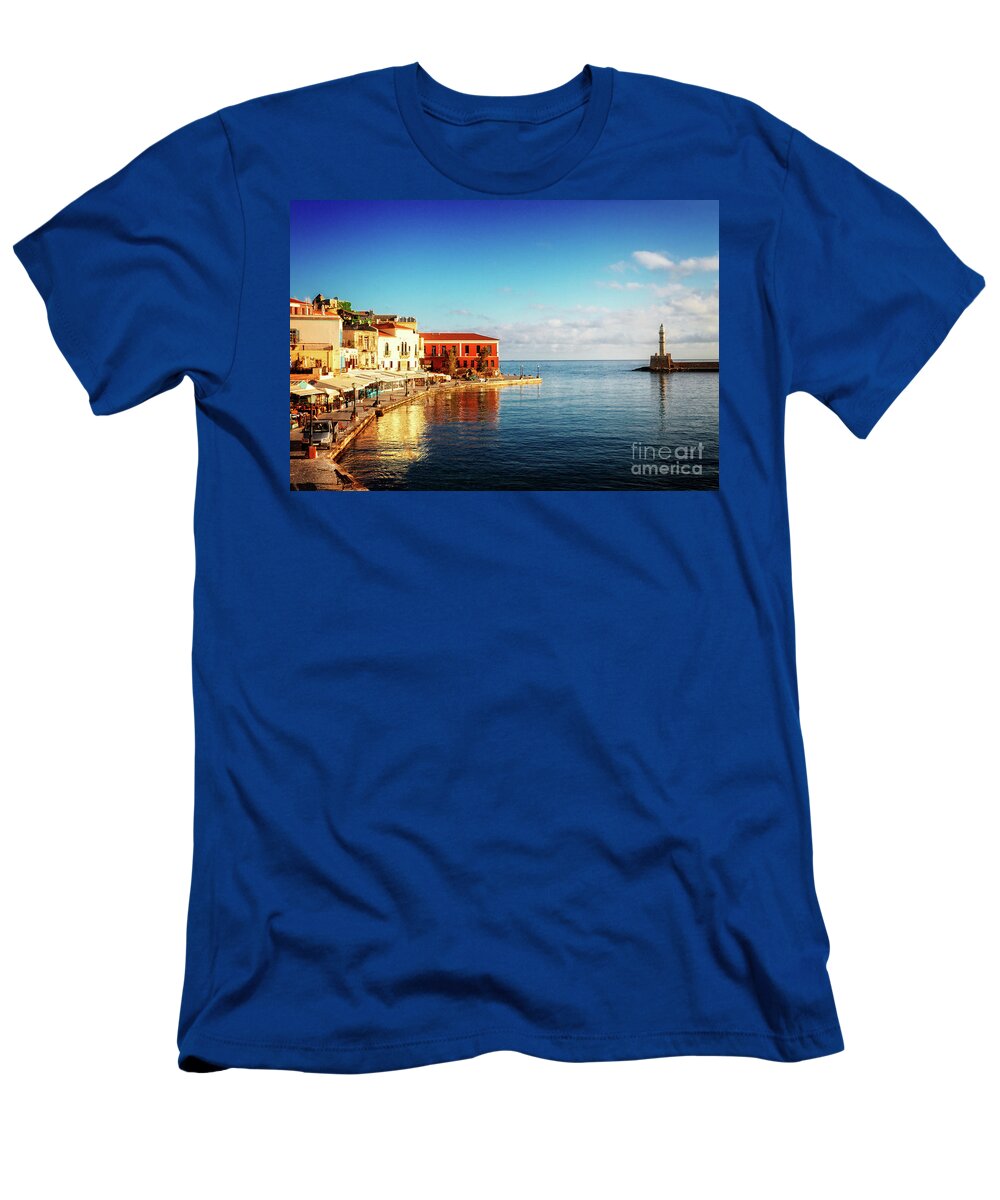 Chania T-Shirt featuring the photograph Venetian Bay of Chania by Anastasy Yarmolovich