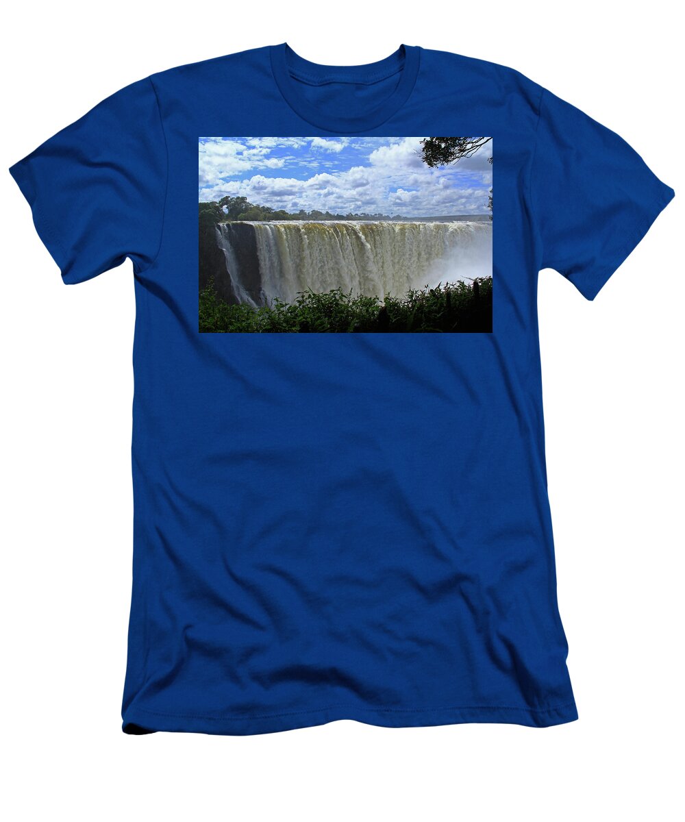 Victoria Falls T-Shirt featuring the photograph Victoria Falls Zimbabwe by Richard Krebs
