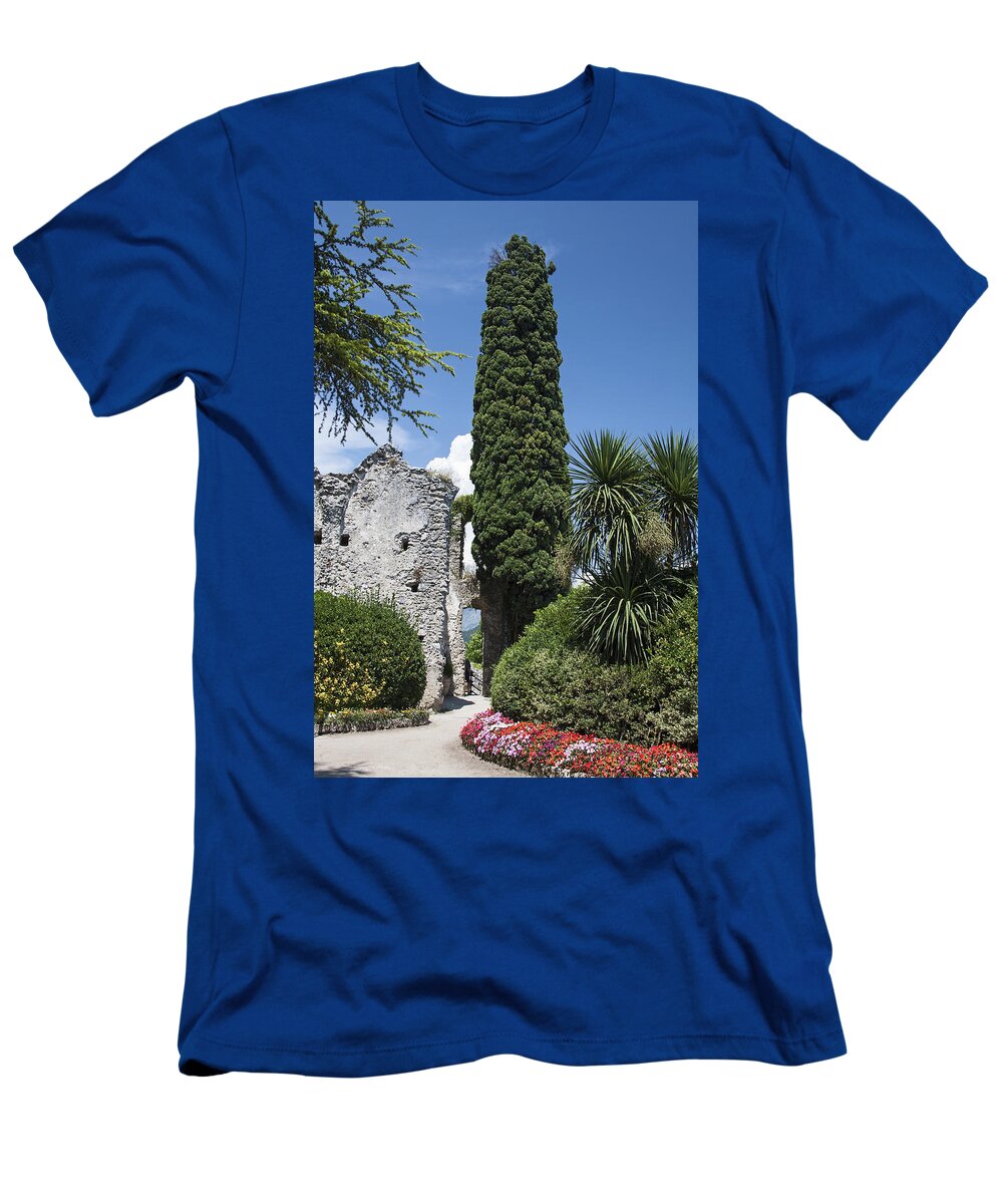 Villa Rufolo Garden Scene T-Shirt featuring the photograph Villa Rufolo Garden Scene by Sally Weigand
