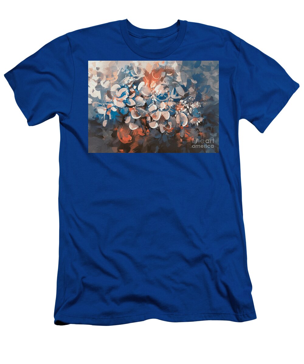 Abstract T-Shirt featuring the painting Vintage Petal by Tithi Luadthong