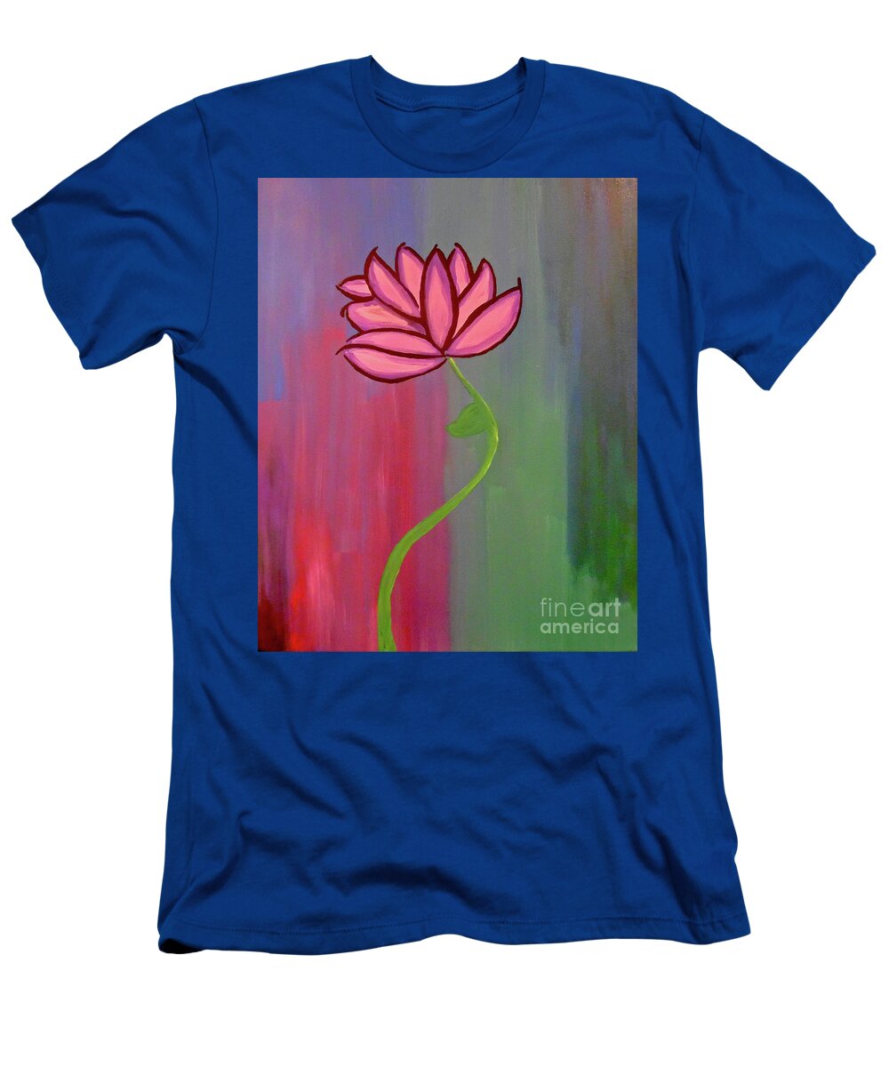 Purple Flower T-Shirt featuring the painting Violet Bloom by Jilian Cramb - AMothersFineArt