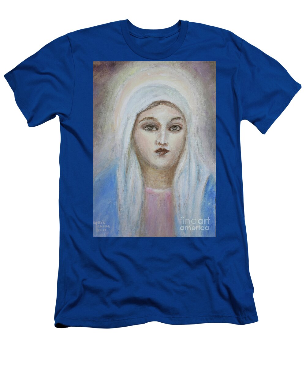 Portrait T-Shirt featuring the painting Virgin Mary by Lyric Lucas