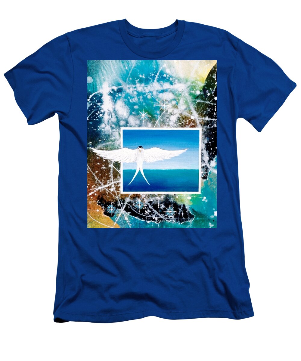 Beach House T-Shirt featuring the painting Visitor from Oceania by Lee Pantas