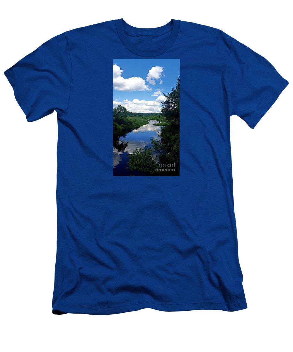Reflections T-Shirt featuring the photograph Water and Woods in Warren by Dani McEvoy