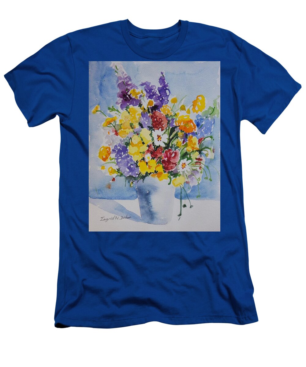Flowers T-Shirt featuring the painting Watercolor Series No. 215 by Ingrid Dohm