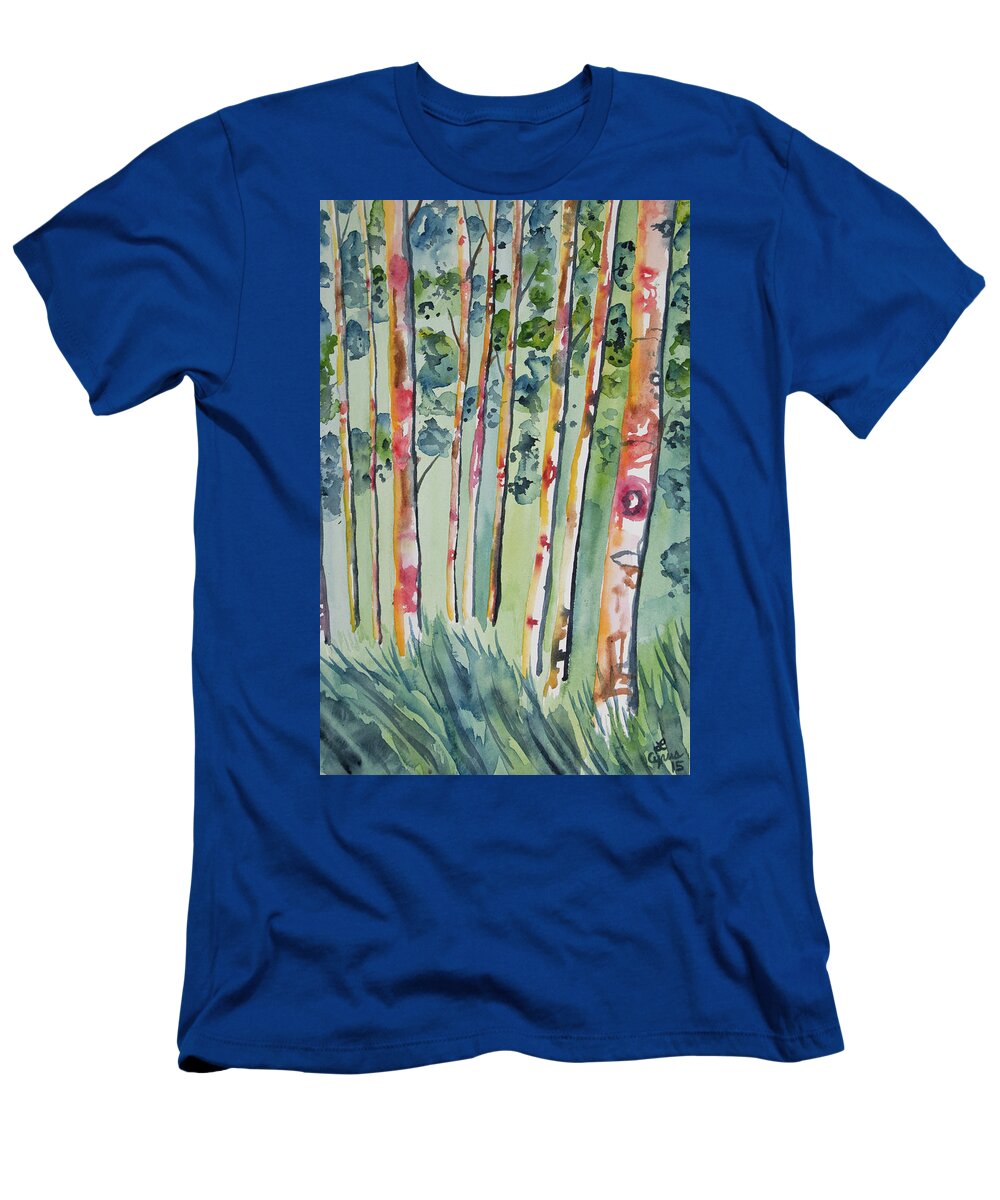 Forest T-Shirt featuring the painting Watercolor - Whimsical Forest by Cascade Colors