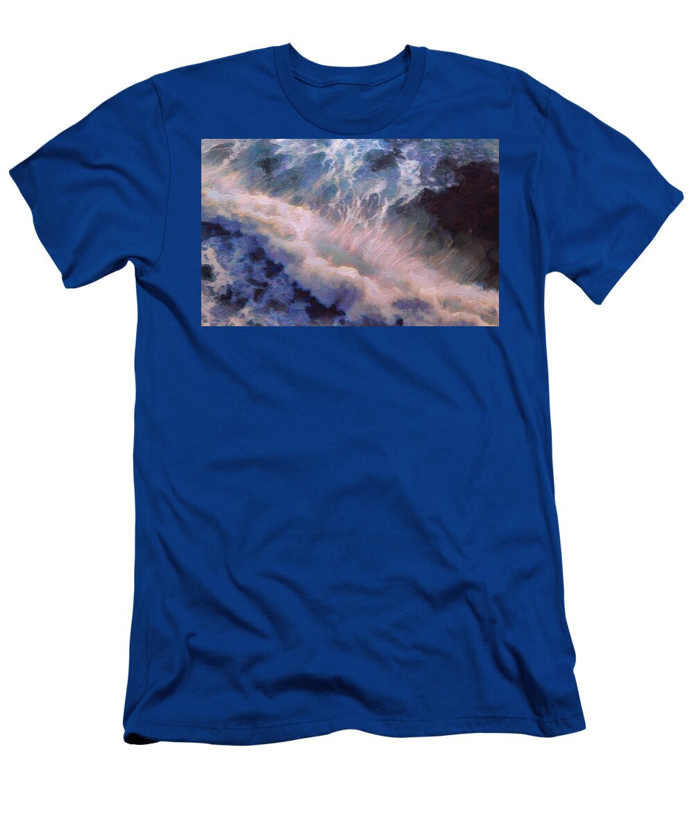 Wave T-Shirt featuring the painting Wave by Lelia DeMello