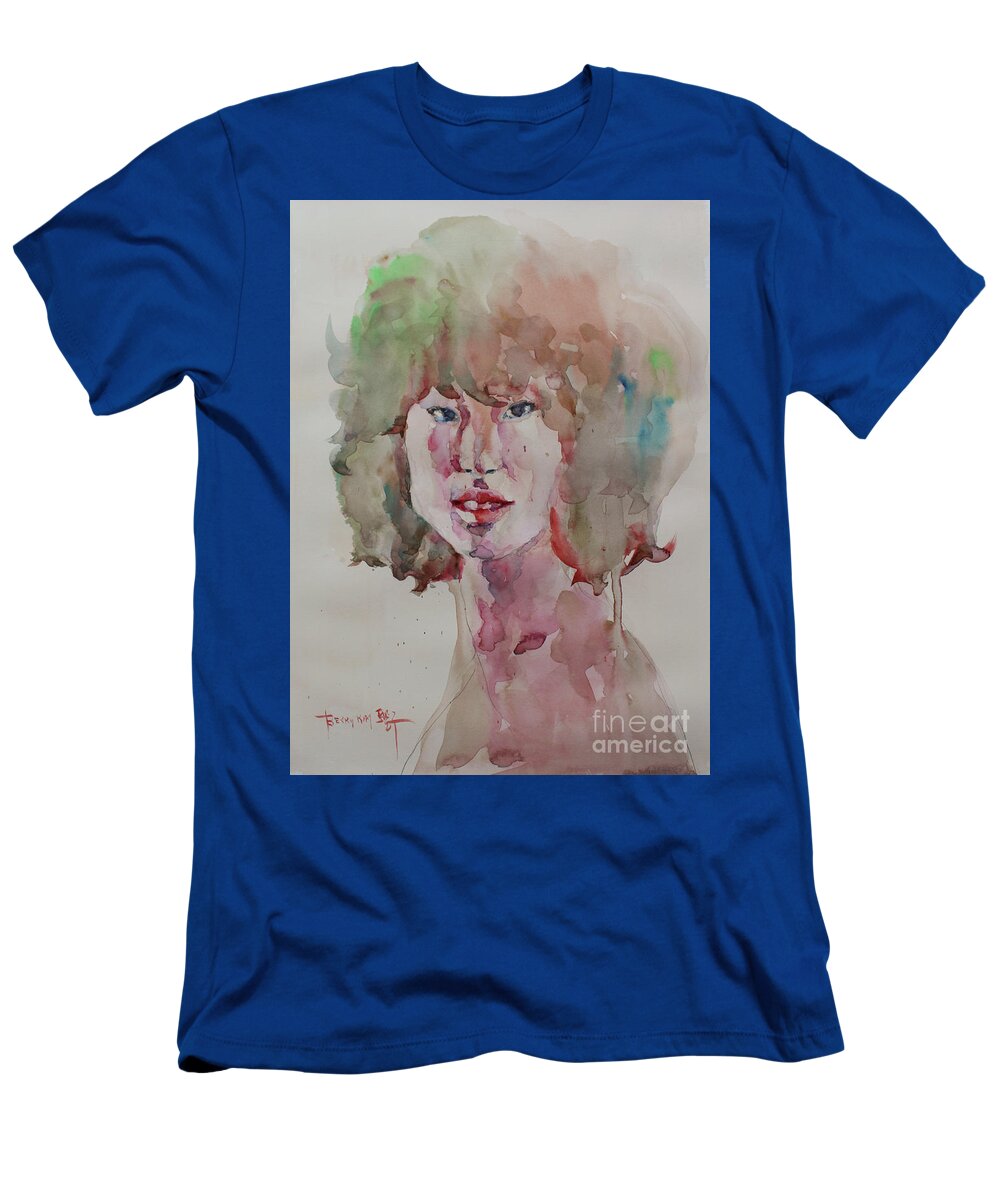Watercolor T-Shirt featuring the painting Self Portrait 1623 by Becky Kim