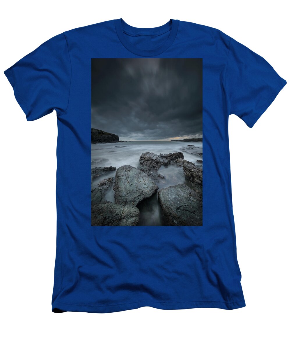 North Wales T-Shirt featuring the photograph Welsh Seascape at Dusk. by Andy Astbury