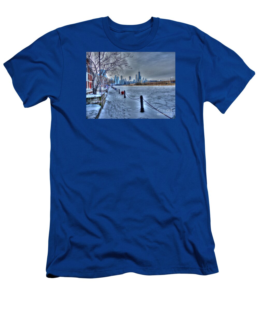 Chicago Illinois T-Shirt featuring the photograph West from Navy Pier by David Bearden