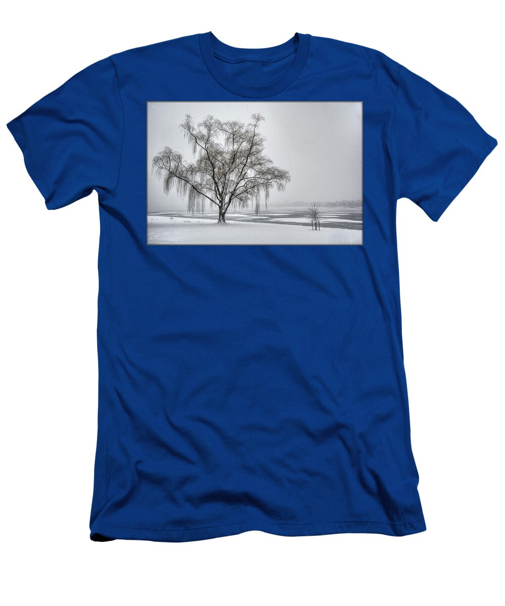 Willow T-Shirt featuring the photograph Willow in Blizzard by Erika Fawcett