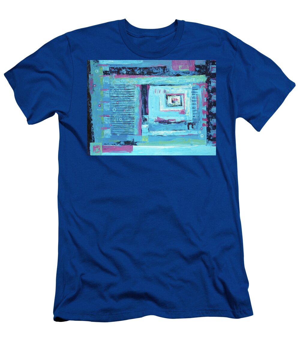 Abstract T-Shirt featuring the painting Window Shopping by Lynda Hoffman-Snodgrass