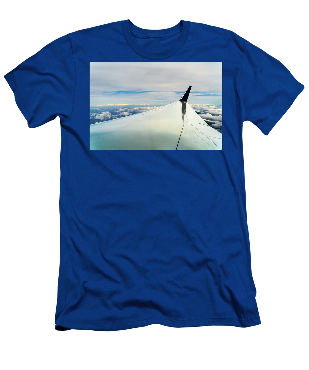 Aircraft T-Shirt featuring the photograph Wing and Clouds by Robert FERD Frank