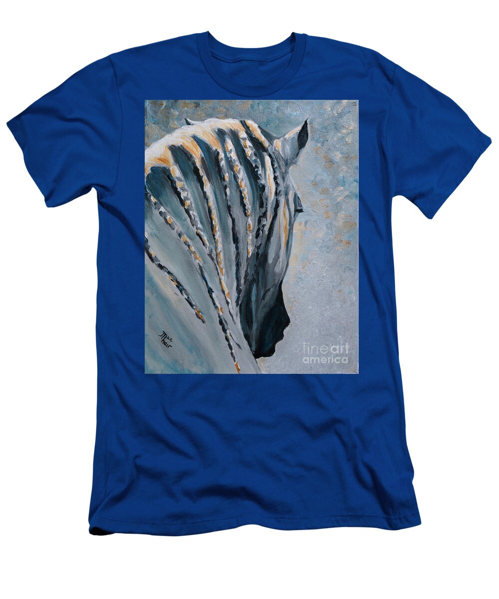 Horse T-Shirt featuring the painting Winter Morning by Jackie MacNair