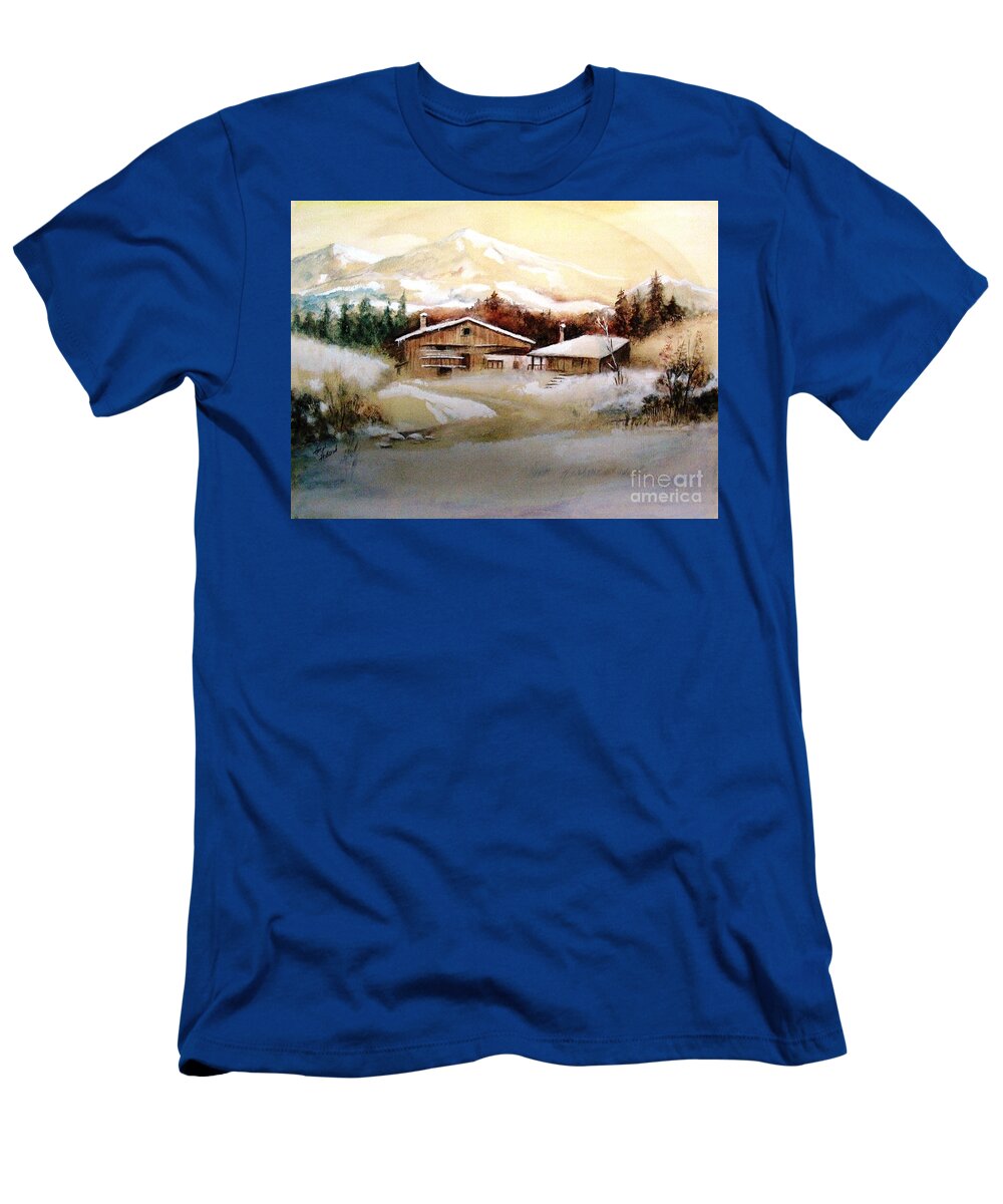Snow T-Shirt featuring the painting Winter Wonderland by Hazel Holland
