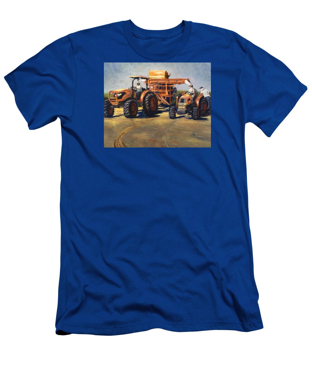 Tractors T-Shirt featuring the pastel Workin' at The Ranch by Sandra Lee Scott