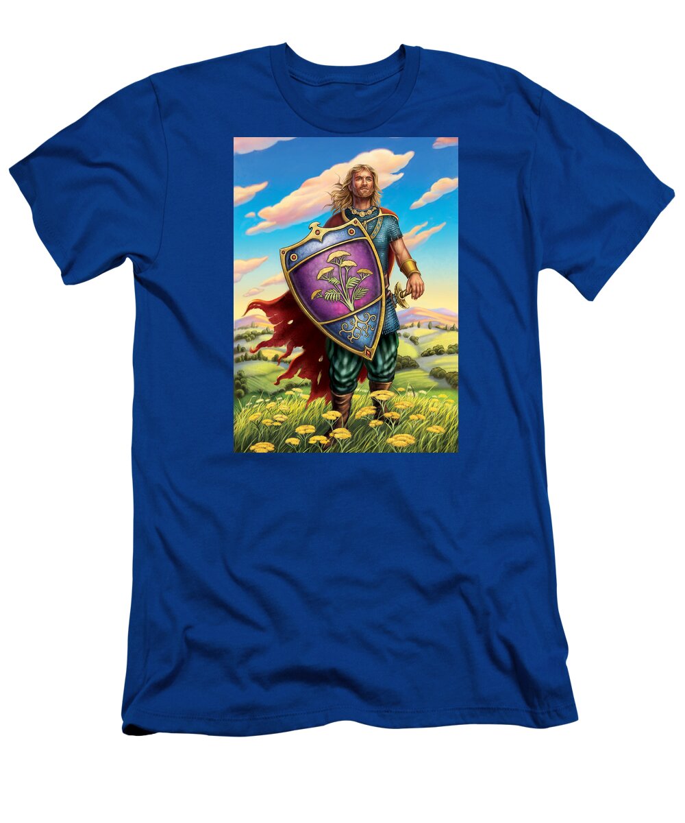 Art T-Shirt featuring the painting Yarrow - Protective Shield by Anne Wertheim