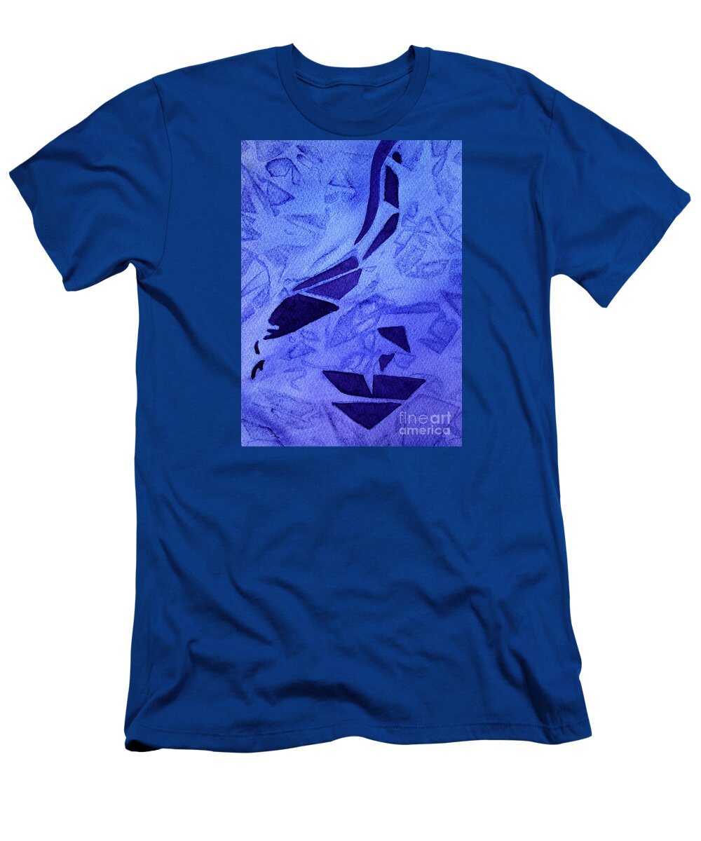 Paintings T-Shirt featuring the painting 08 Purple Abstract 1 by Kathy Braud