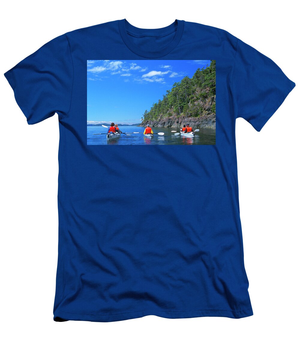 Estock T-Shirt featuring the digital art Sea Kayaking, Inside Passage, Canada #1 by Heeb Photos