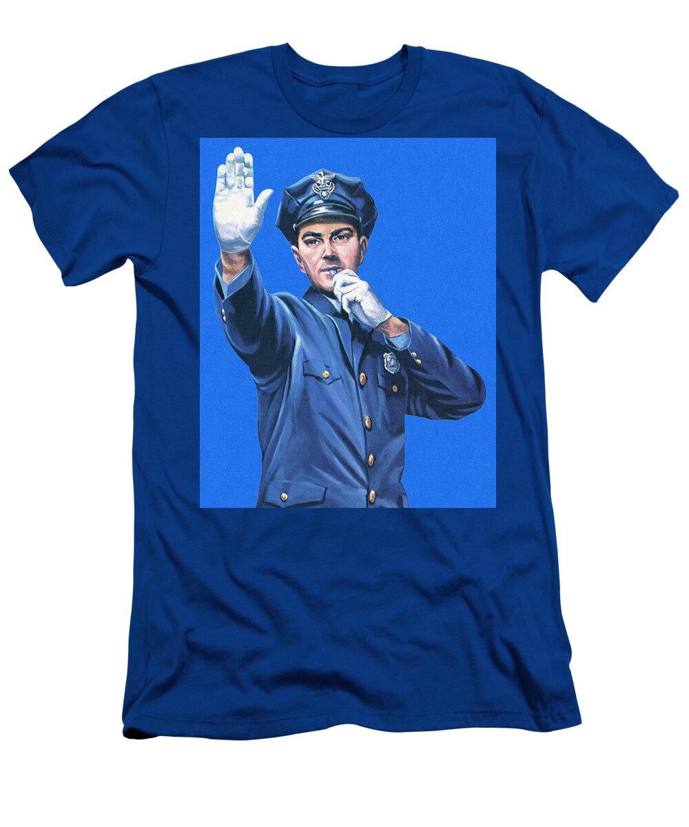 Accessories T-Shirt featuring the drawing Traffic Cop #10 by CSA Images