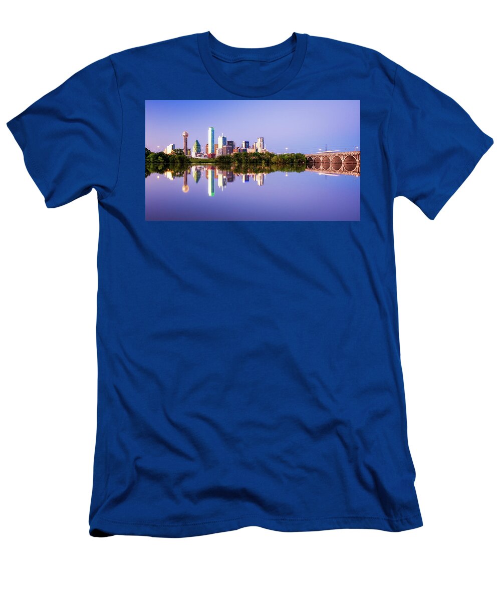 Dallas T-Shirt featuring the photograph City of Dallas Texas Reflection #1 by Robert Bellomy