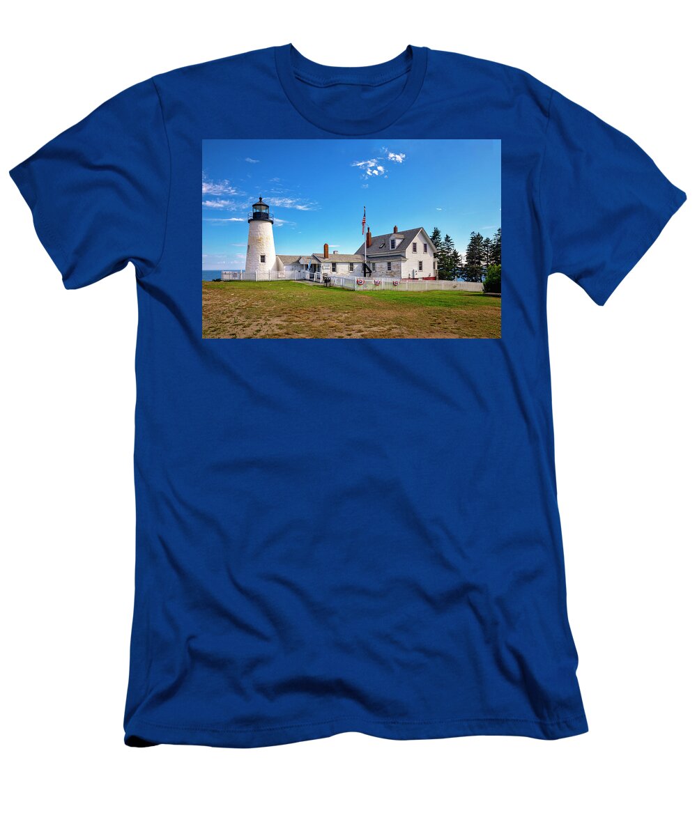 Estock T-Shirt featuring the digital art Lighthouse, Pemaquid, Maine #23 by Claudia Uripos