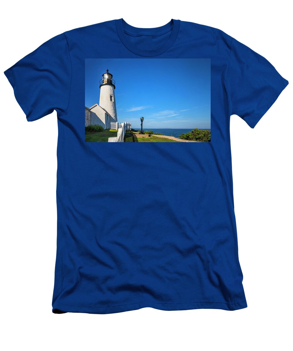 Estock T-Shirt featuring the digital art Lighthouse, Pemaquid, Maine #26 by Claudia Uripos