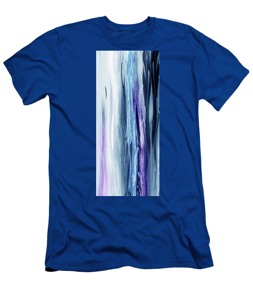 Waterfall T-Shirt featuring the painting Abstract Flowing Waterfall Lines III by Irina Sztukowski