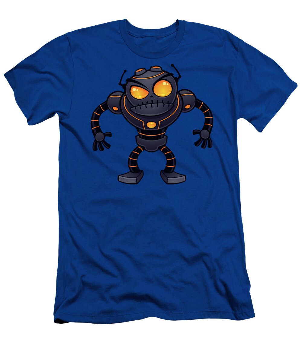Robot T-Shirt featuring the digital art Angry Robot by John Schwegel