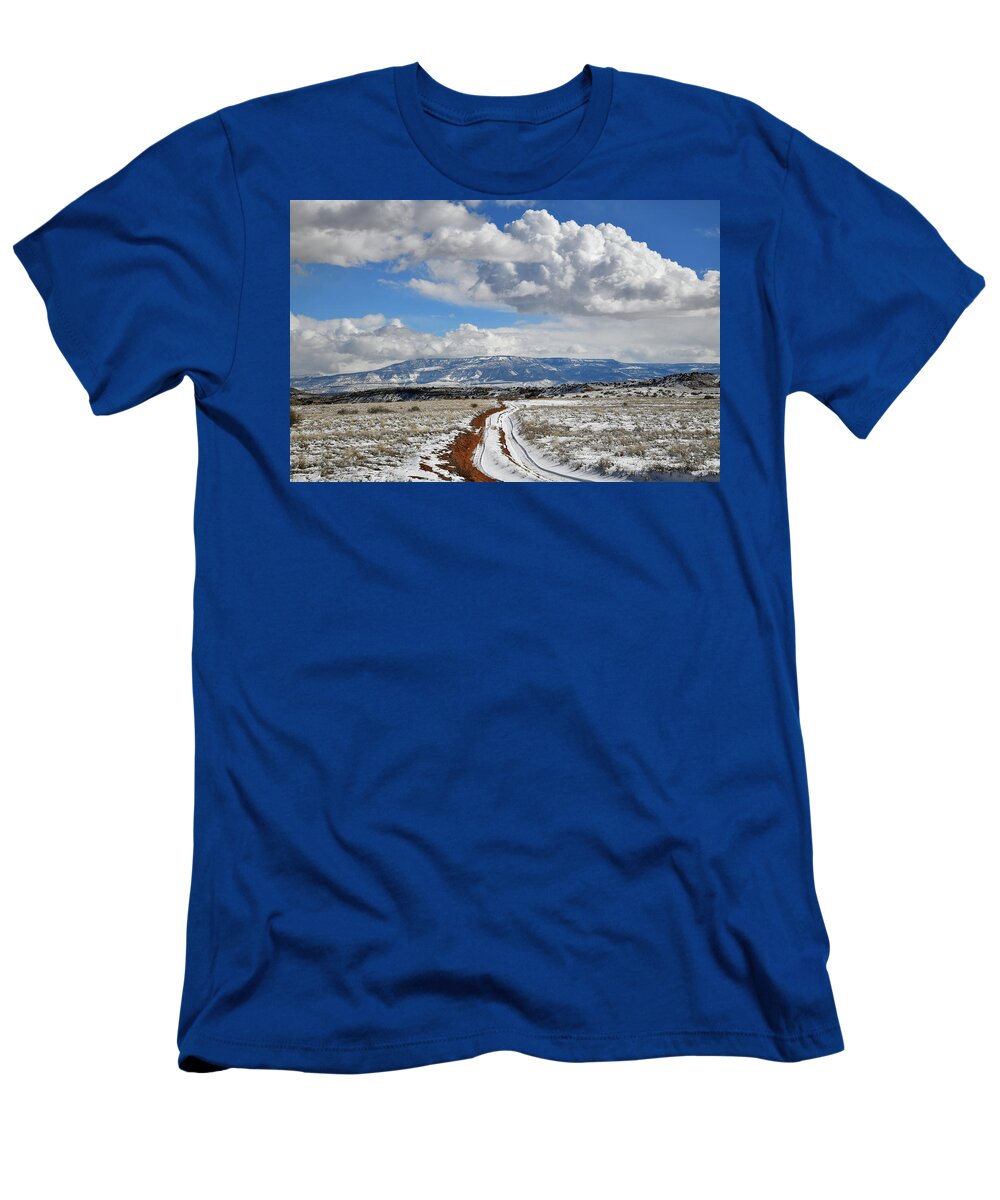 Ruby Mountain T-Shirt featuring the photograph Beautiful Clouds over Grand Mesa in Grand Junction Colorado by Ray Mathis