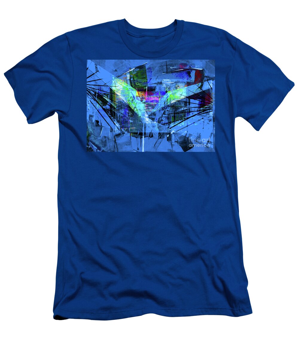 Artdi T-Shirt featuring the digital art Blue sketch by Art Di