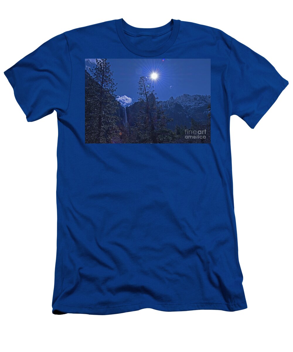 Landscape T-Shirt featuring the photograph Bridalveil Fall at Yosemite by Amazing Action Photo Video