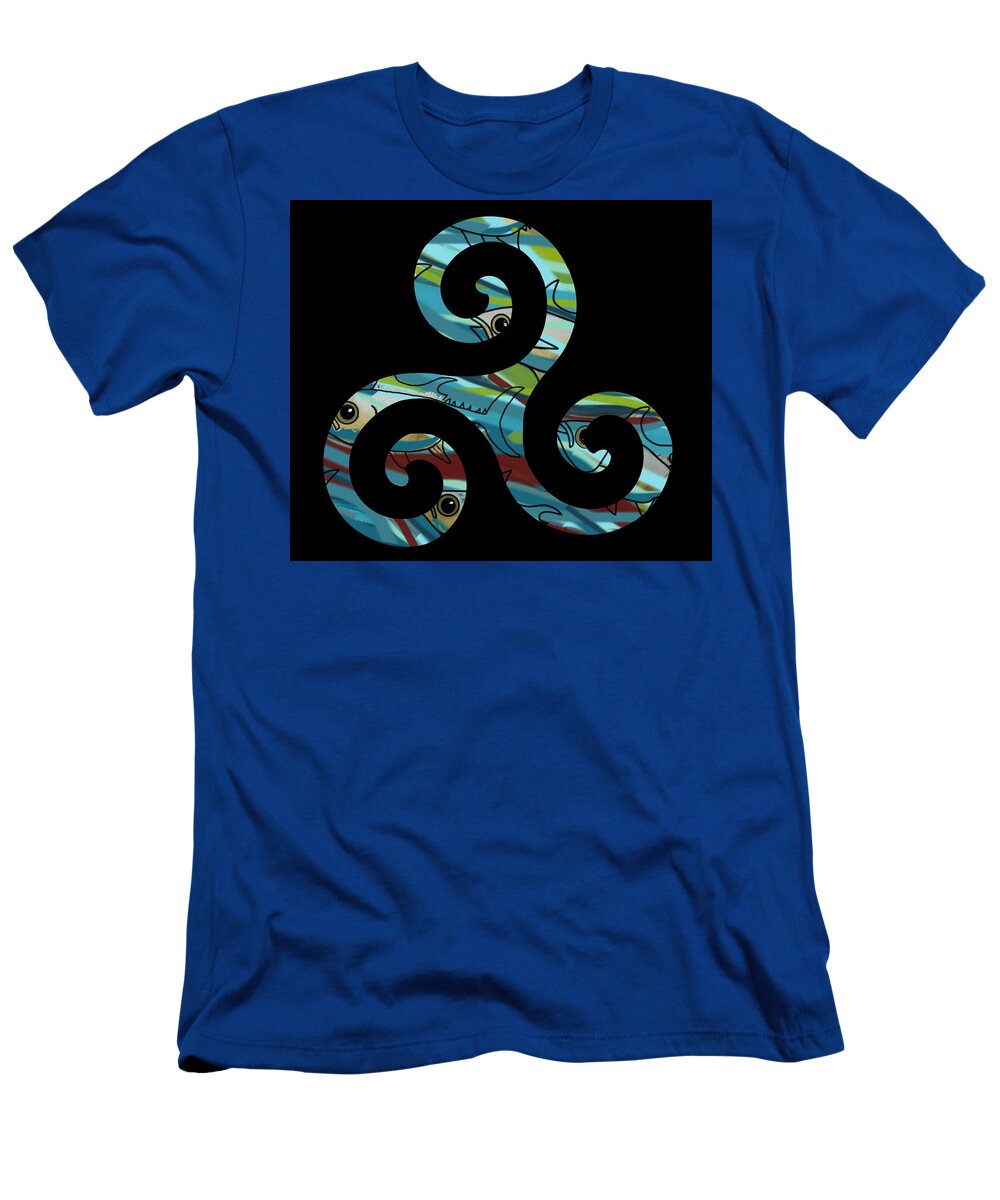 Celtic Spiral T-Shirt featuring the mixed media Celtic Spiral 2 by Joan Stratton