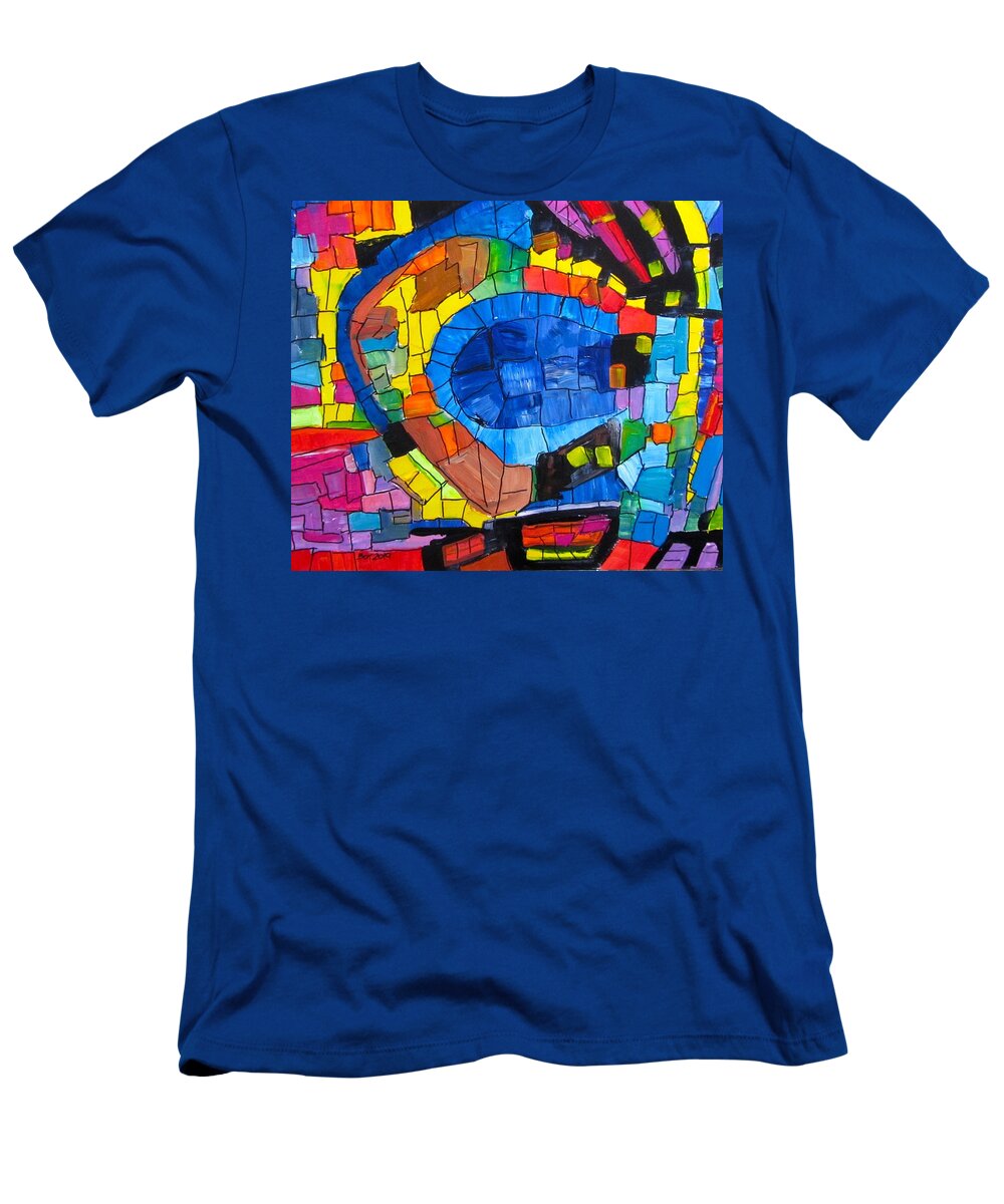 Blue T-Shirt featuring the painting Central Blue by Barbara O'Toole