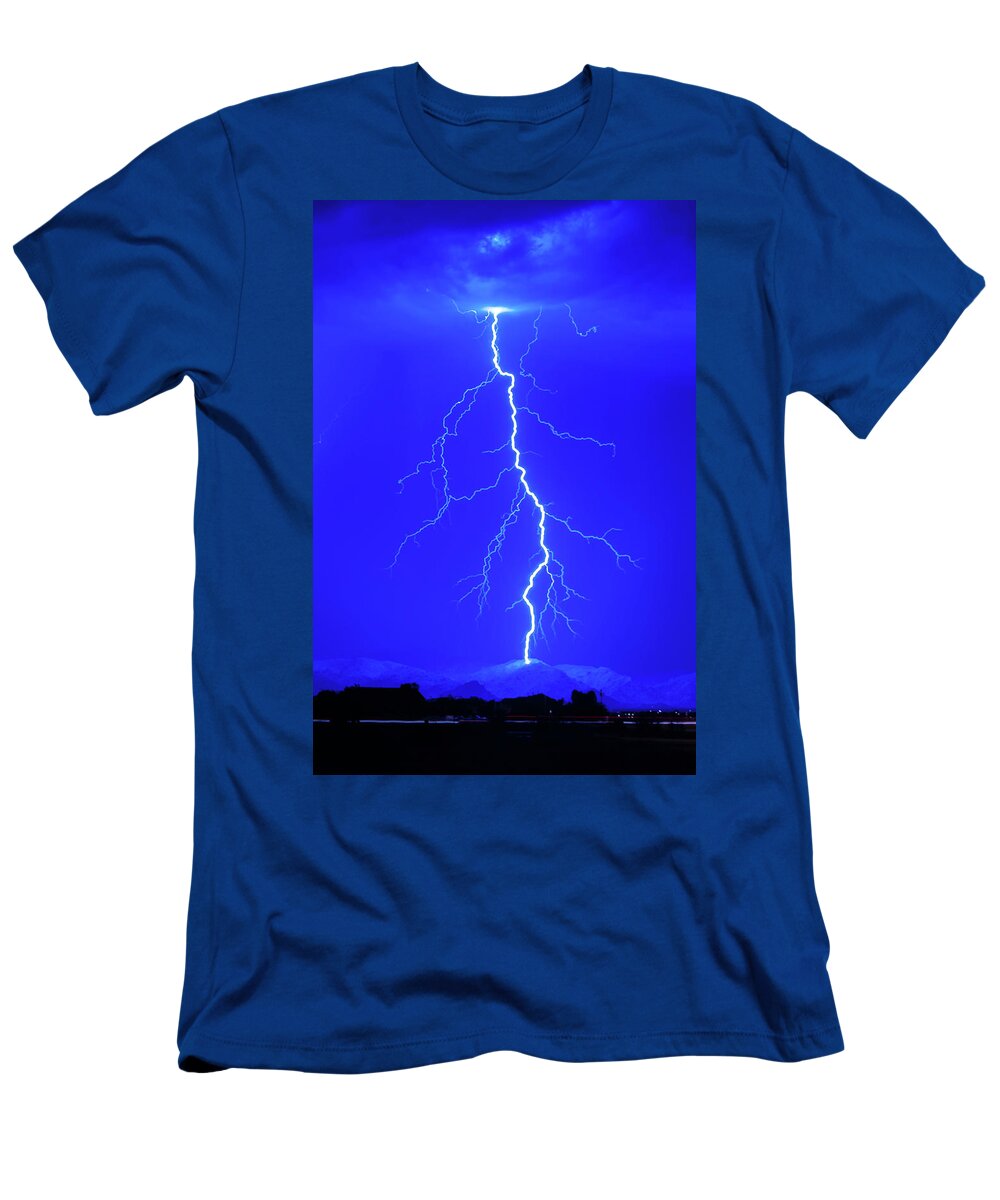 Lightning T-Shirt featuring the photograph 1104 Desert Lightning by Kenneth Johnson