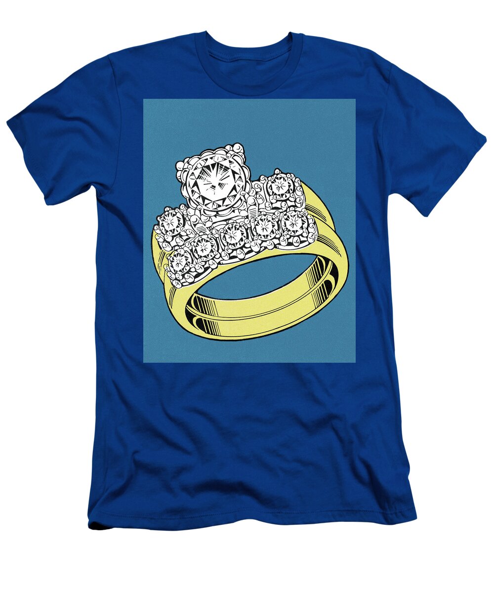 Accessories T-Shirt featuring the drawing Diamond Ring by CSA Images