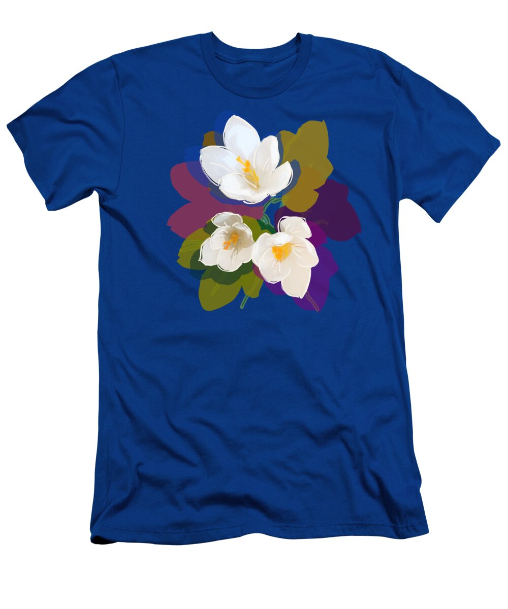 Flowers T-Shirt featuring the mixed media Flower Blossom THREE by Big Fat Arts