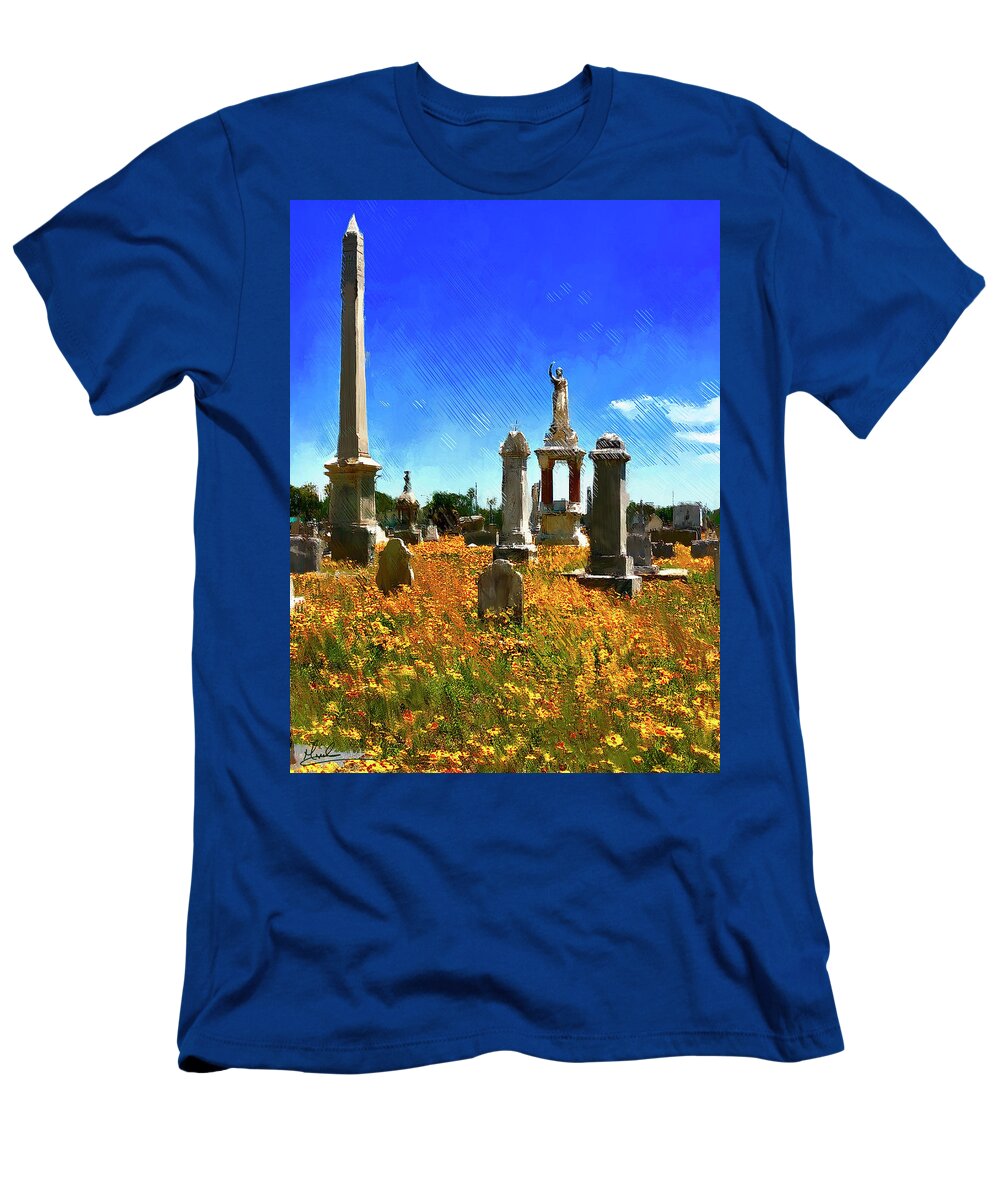 Cemetary T-Shirt featuring the photograph Flower Cemetary by GW Mireles
