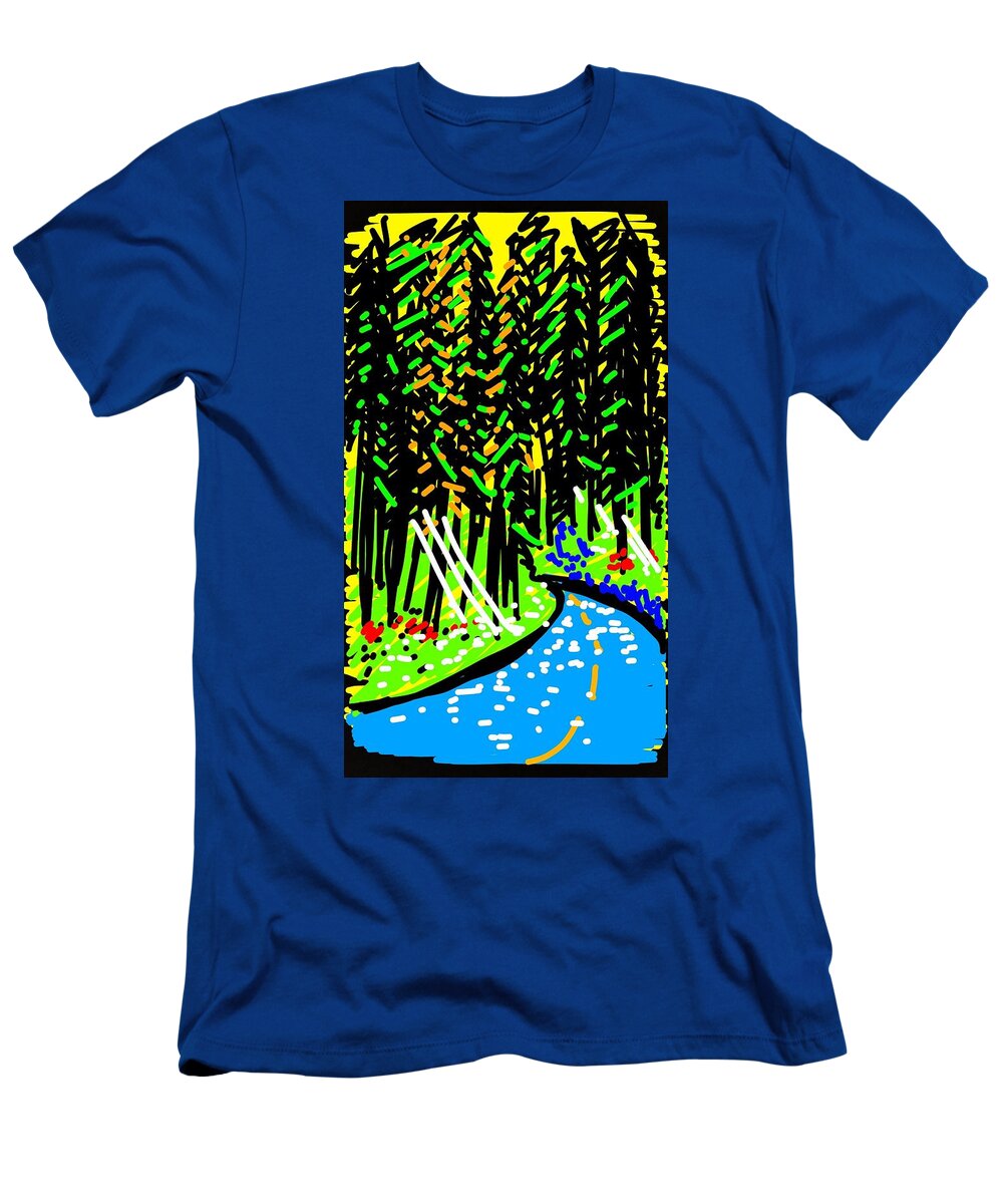 Forest T-Shirt featuring the digital art Forest Path by Madeline Dillner