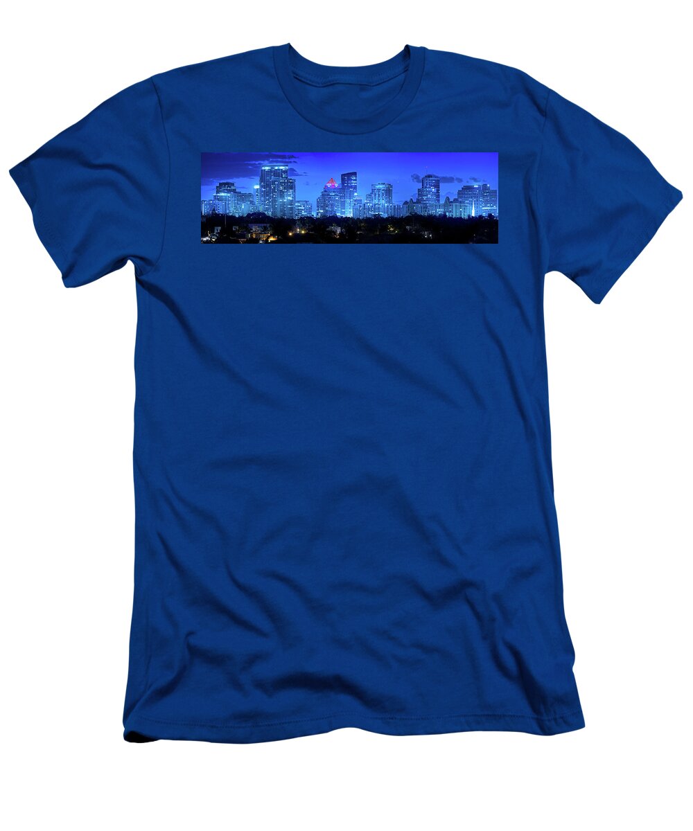 Fort Lauderdale T-Shirt featuring the photograph Fort Lauderdale Skyline Panorama by Mark Andrew Thomas