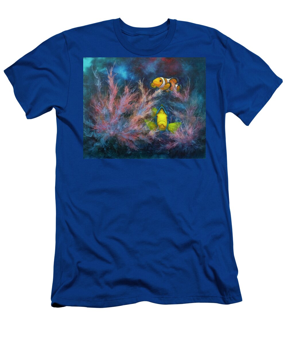 Reef T-Shirt featuring the painting Clowning Around by Lynne Pittard