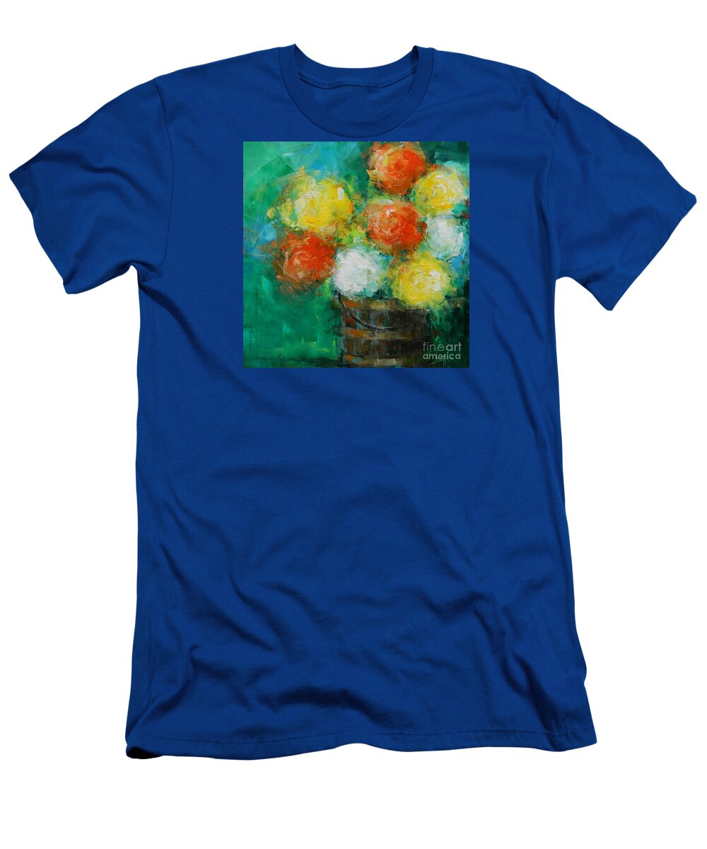 Vase T-Shirt featuring the painting Full Bucket by Dan Campbell