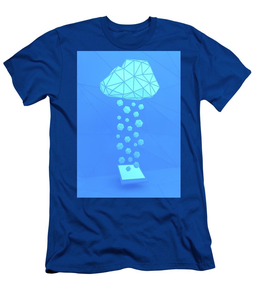 3 D T-Shirt featuring the photograph Geometric Clouds Above Digital Tablet by Ikon Images