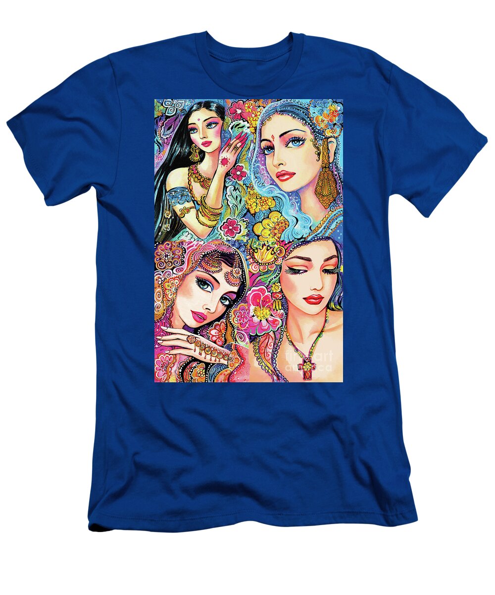 Bollywood Dancer T-Shirt featuring the painting Glamorous India by Eva Campbell