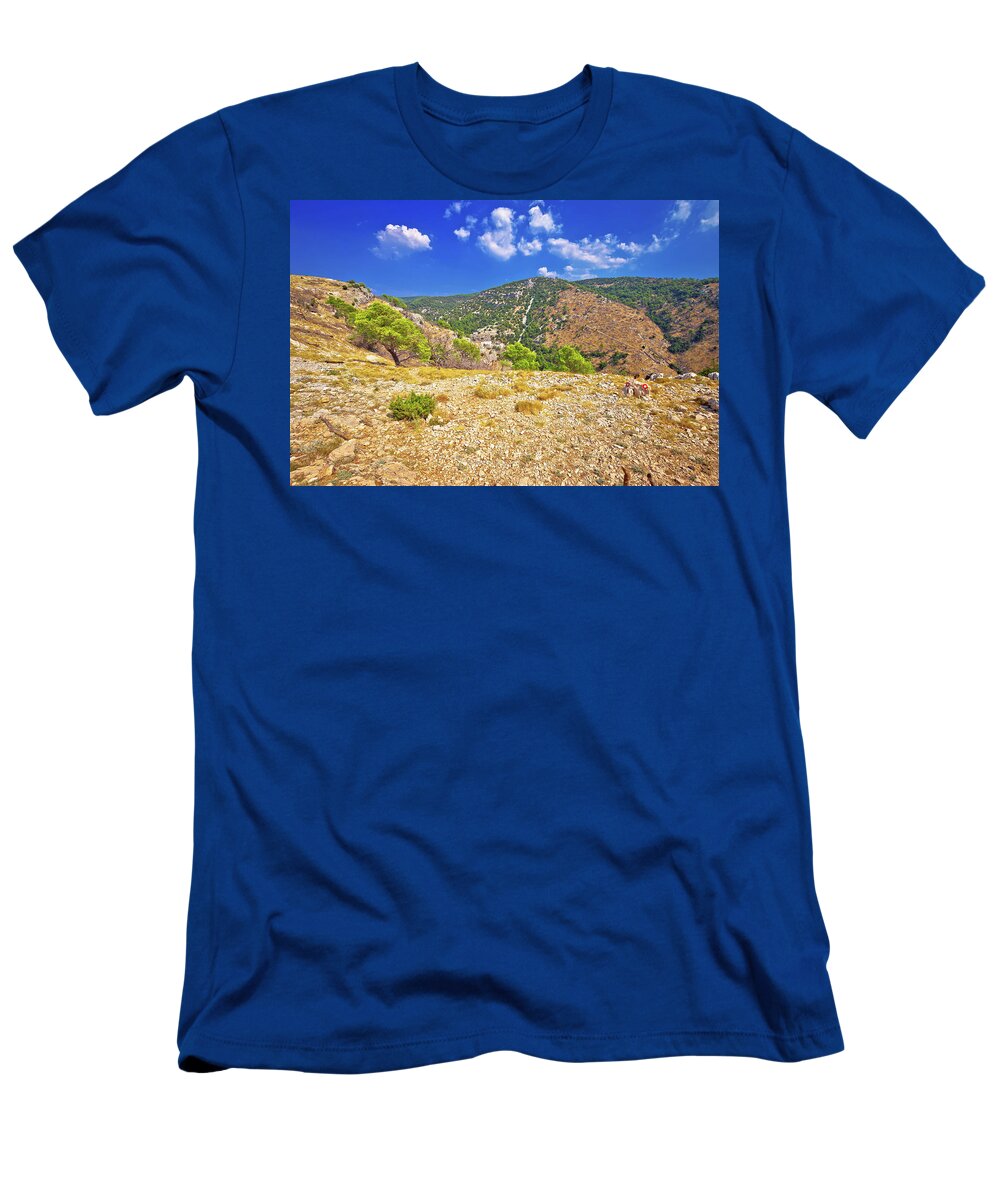 Brac T-Shirt featuring the photograph Island of Brac stone desert in Pustinja Blaca valley by Brch Photography