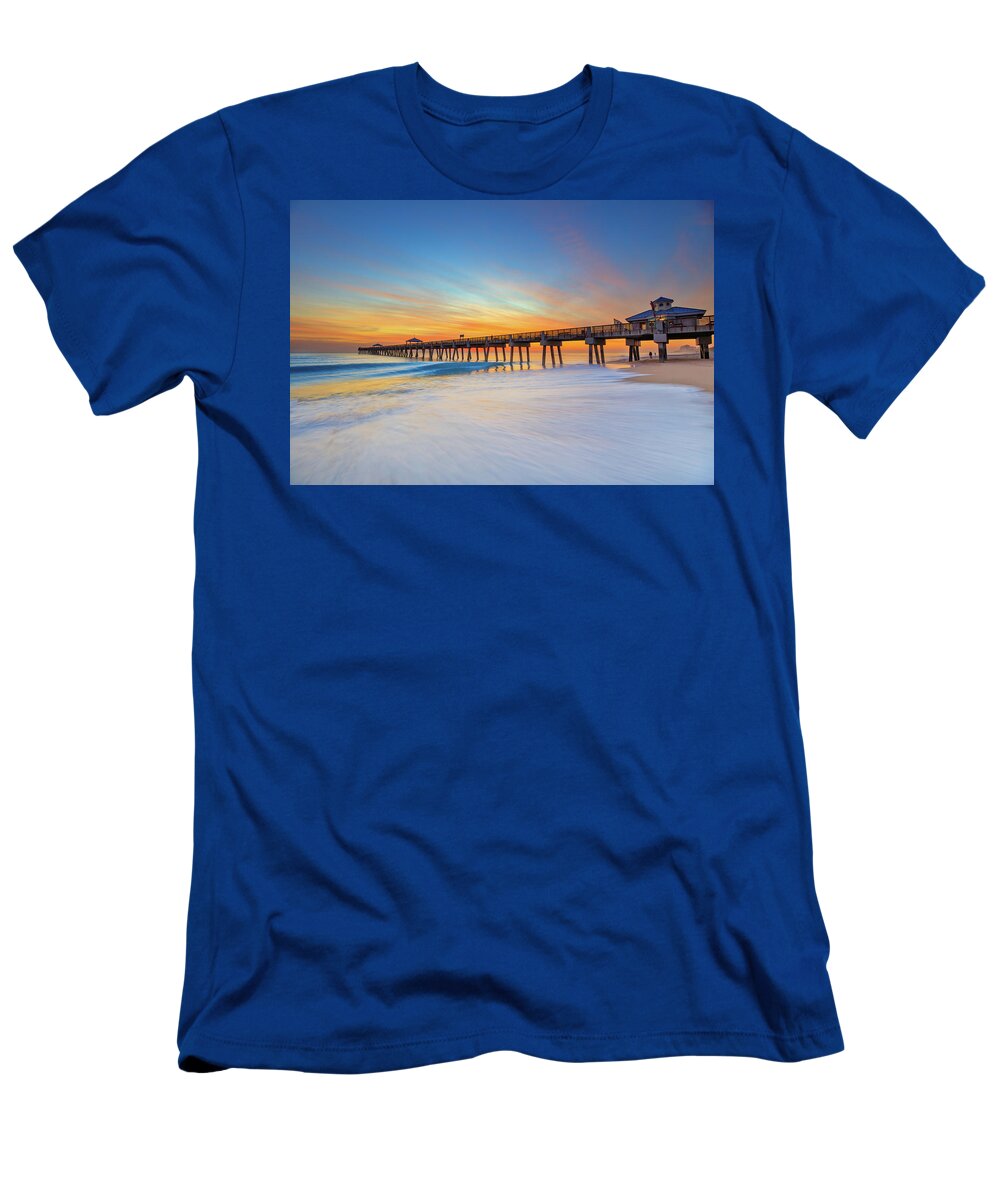 Juno Beach T-Shirt featuring the photograph Juno Beach Pier November 26 2018 Sunrise by Kim Seng