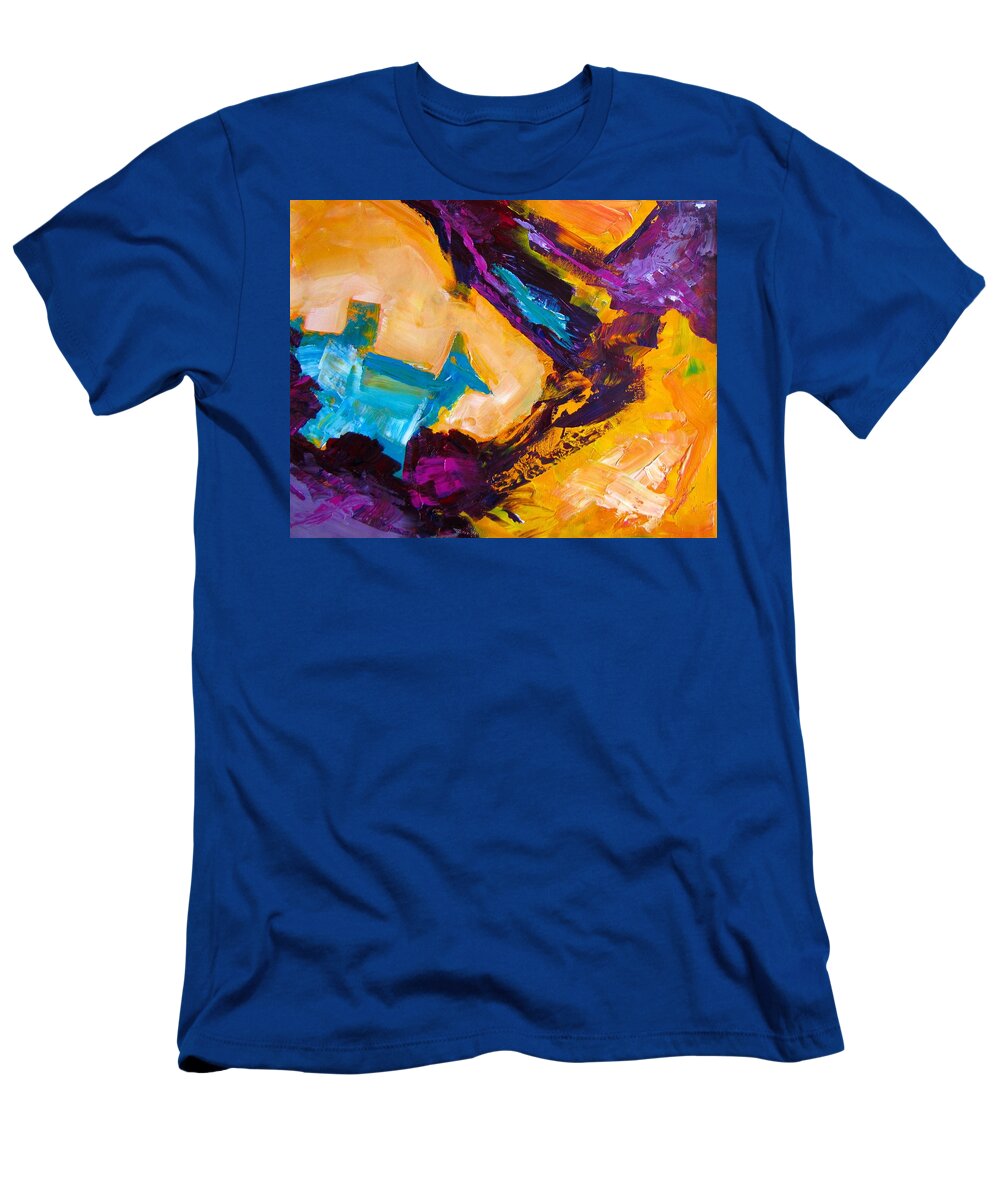 Blue T-Shirt featuring the painting Mad Dogs and Englishmen by Barbara O'Toole