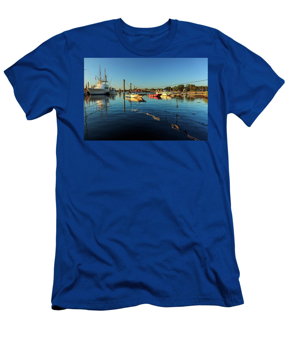 Estock T-Shirt featuring the digital art Marina In Mystic Connecticut by Claudia Uripos