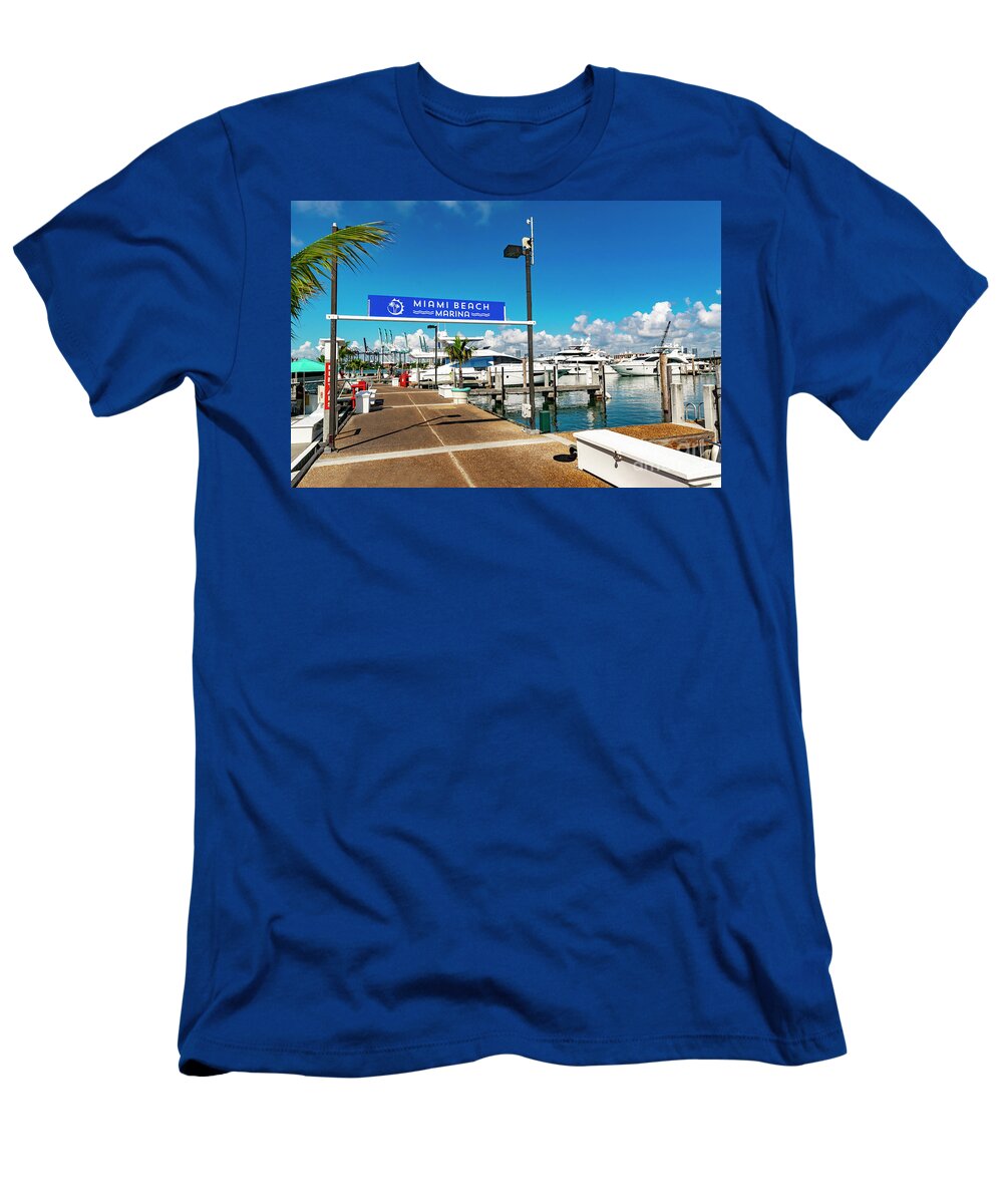 Miami Beach Marina T-Shirt featuring the photograph Miami Beach Marina 081904 by Carlos Diaz
