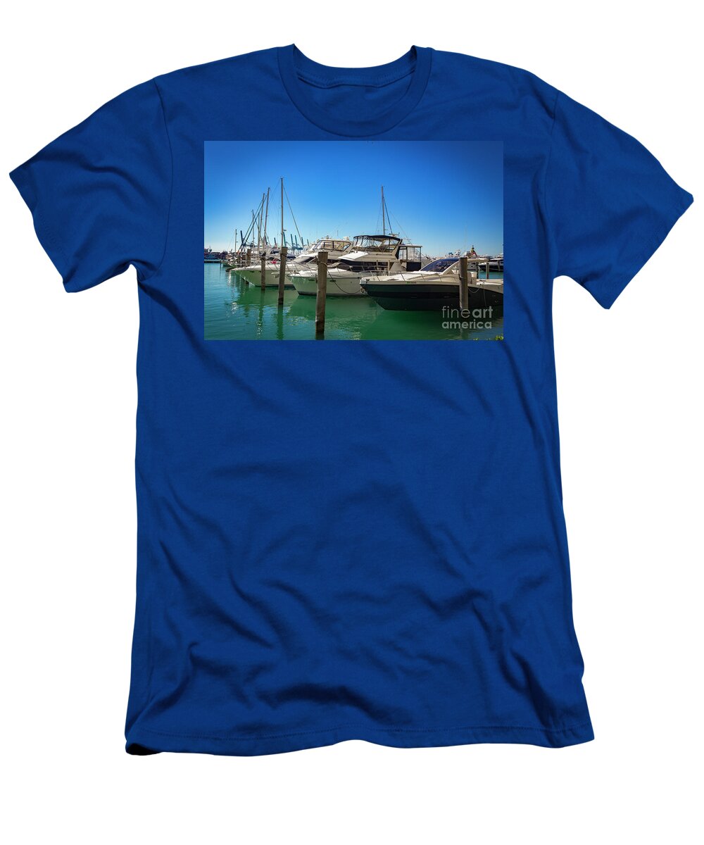 Luxury Yacht T-Shirt featuring the photograph Luxury Yachts Artwork 4523 by Carlos Diaz